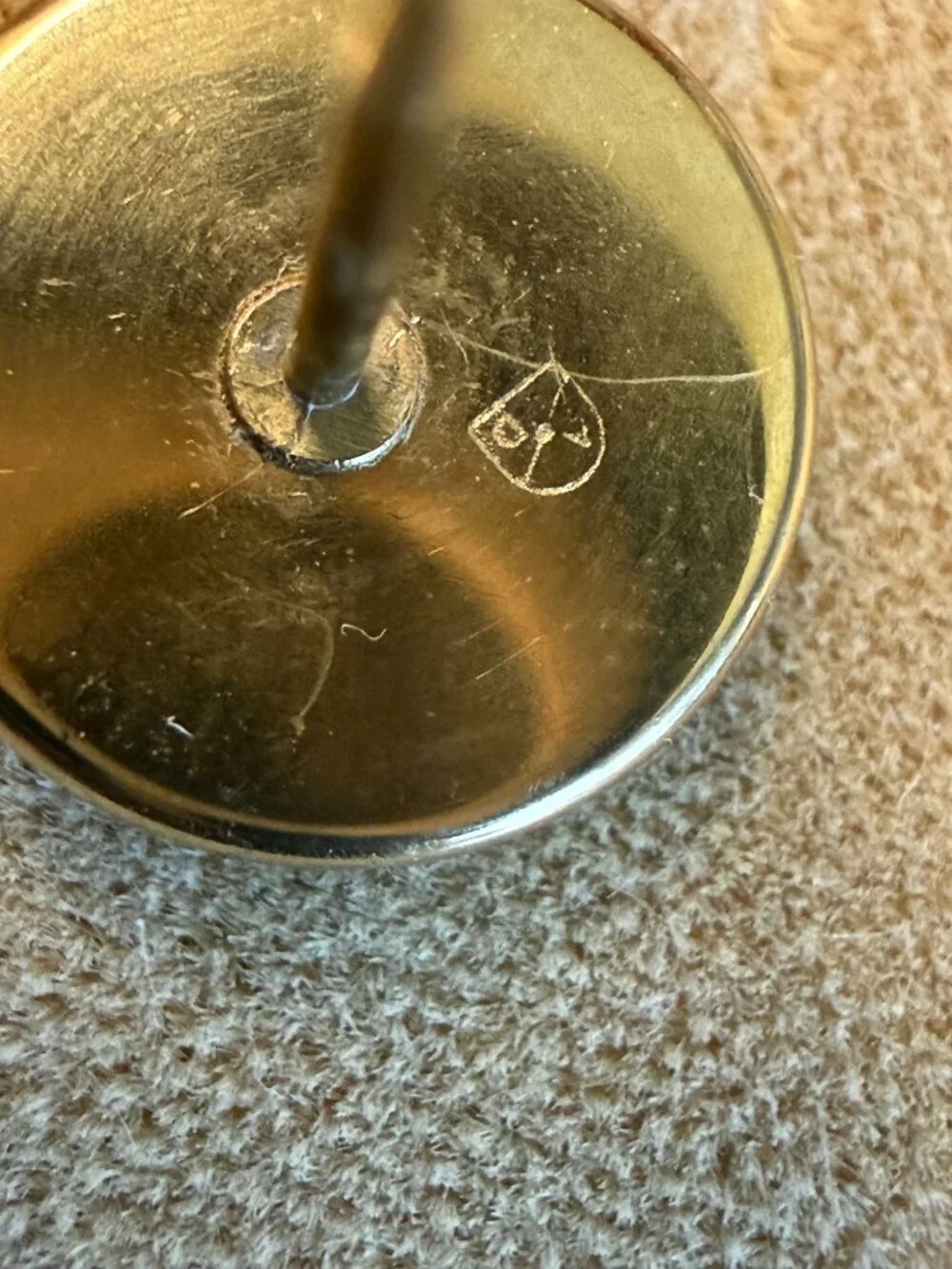 Vintage DUNHILL Gold-Plated Tie Tack/Circular Design w Chain - Picture 4 of 4
